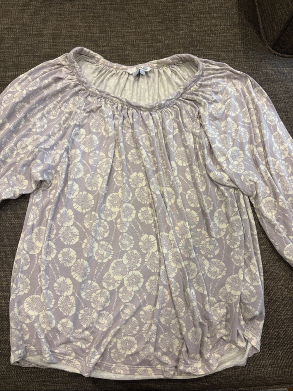 Boden Lavender Floral Peasant Blouse